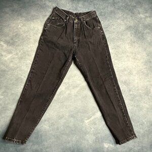 Vintage Lee High Waisted Black Jeans Sz 11P (Fits 24x25) Made in USA Y2K